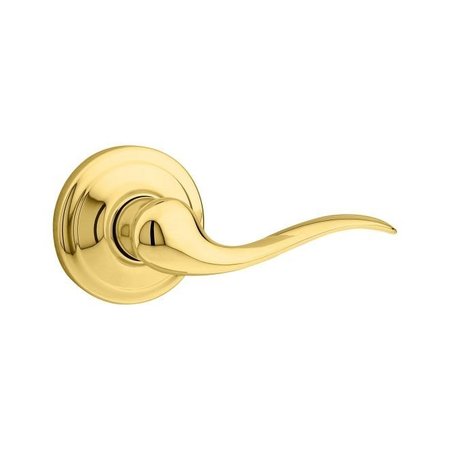 KWIKSET Tustin Lever Interior Single Cylinder Handleset Trim, Bright Polished Brass 966TNLLH-3